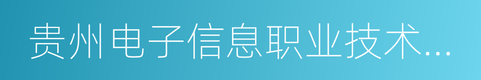 贵州电子信息职业技术学院的同义词