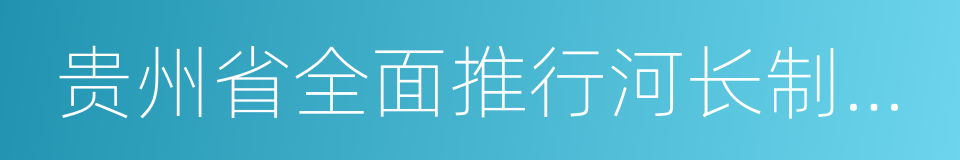 贵州省全面推行河长制总体工作方案的同义词