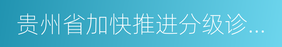 贵州省加快推进分级诊疗制度建设实施方案的同义词