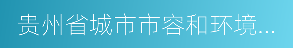 贵州省城市市容和环境卫生管理条例的同义词