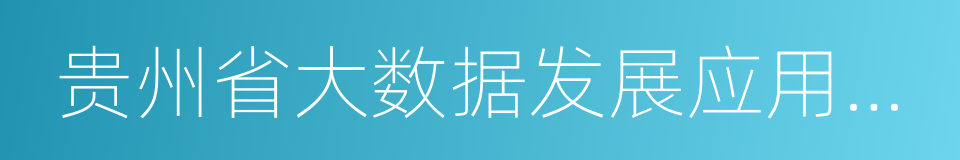 贵州省大数据发展应用促进条例的同义词