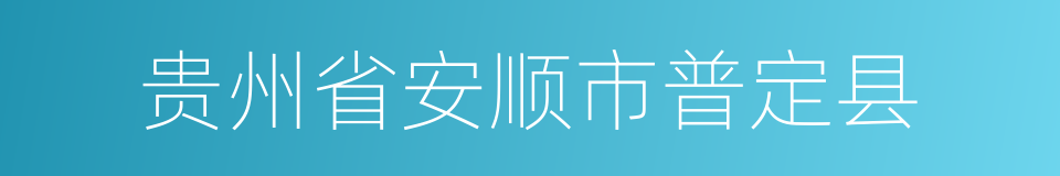 贵州省安顺市普定县的同义词