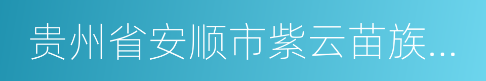 贵州省安顺市紫云苗族布依族自治县的同义词