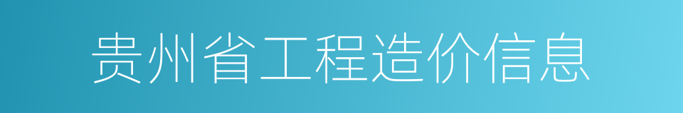 贵州省工程造价信息的同义词