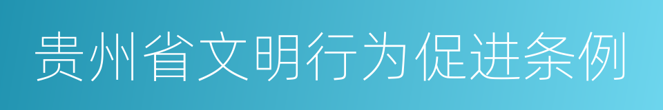 贵州省文明行为促进条例的同义词