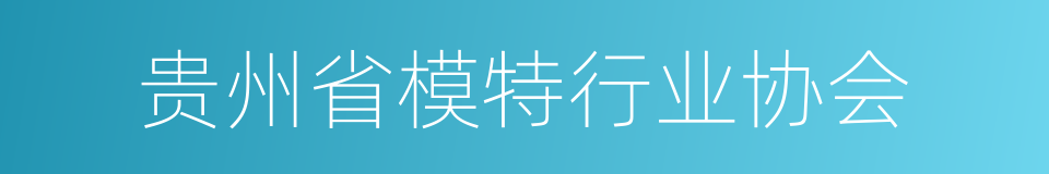 贵州省模特行业协会的同义词