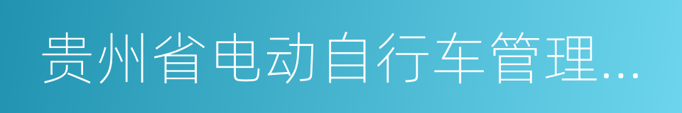 贵州省电动自行车管理办法的同义词