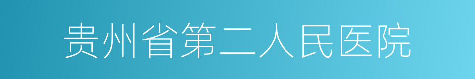 贵州省第二人民医院的同义词