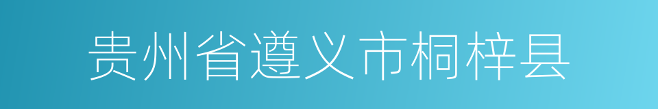 贵州省遵义市桐梓县的同义词