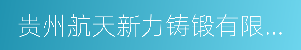 贵州航天新力铸锻有限责任公司的同义词