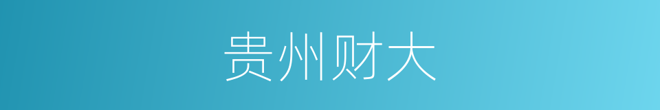贵州财大的同义词