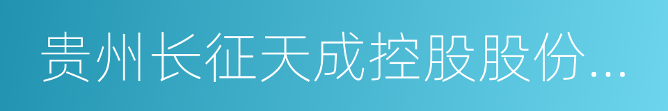 贵州长征天成控股股份有限公司的同义词