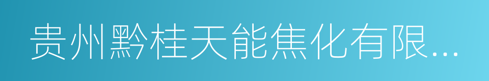 贵州黔桂天能焦化有限责任公司的同义词