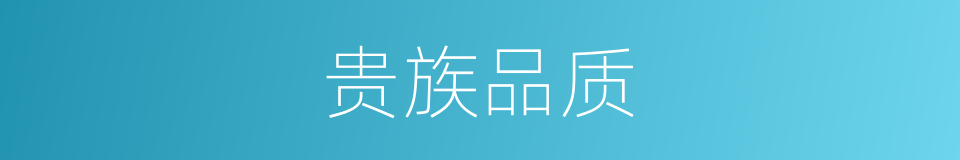 贵族品质的同义词