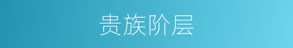 贵族阶层的同义词