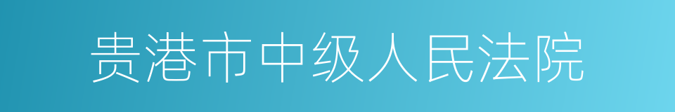 贵港市中级人民法院的同义词