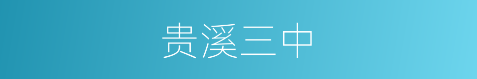 贵溪三中的同义词