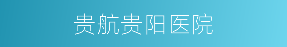 贵航贵阳医院的同义词