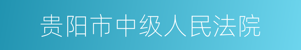 贵阳市中级人民法院的同义词