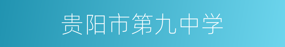 贵阳市第九中学的同义词