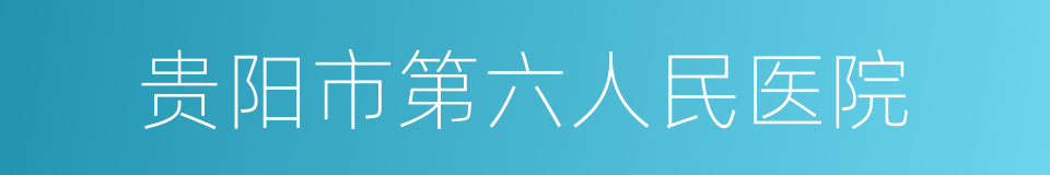 贵阳市第六人民医院的同义词