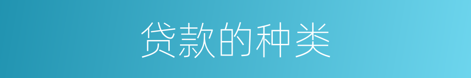 贷款的种类的同义词