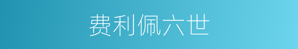 费利佩六世的同义词