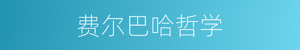 费尔巴哈哲学的同义词