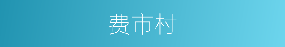 费市村的同义词