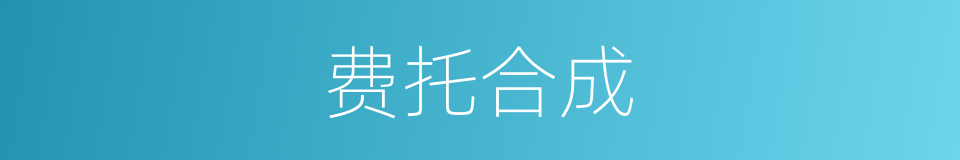 费托合成的同义词