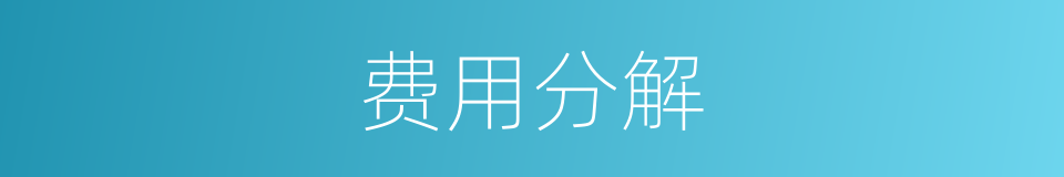 费用分解的同义词