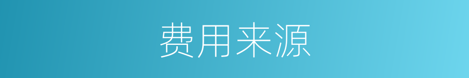 费用来源的同义词