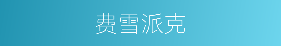费雪派克的同义词