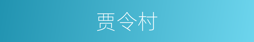 贾令村的同义词