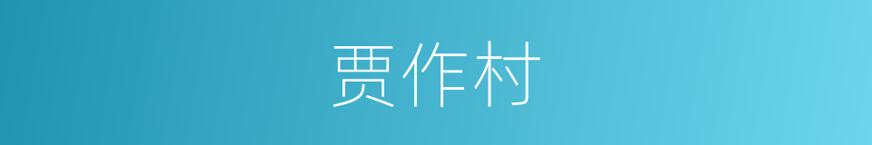 贾作村的同义词