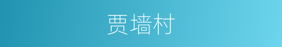 贾墙村的同义词