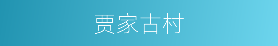 贾家古村的同义词