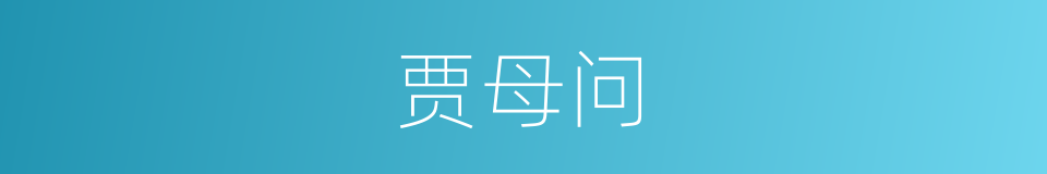 贾母问的同义词