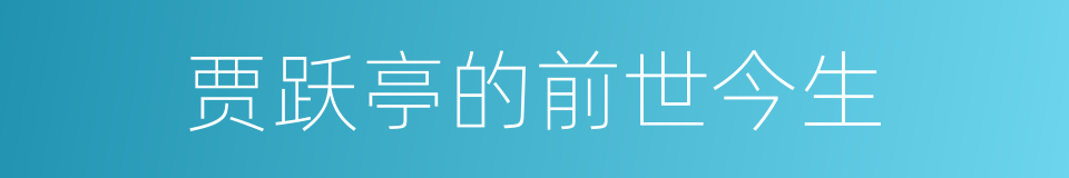 贾跃亭的前世今生的同义词