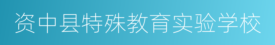 资中县特殊教育实验学校的同义词