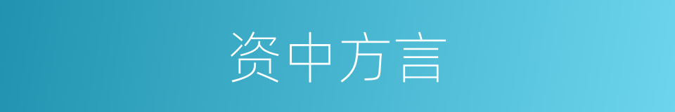 资中方言的同义词