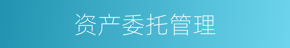 资产委托管理的同义词