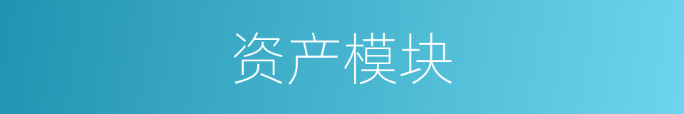 资产模块的同义词