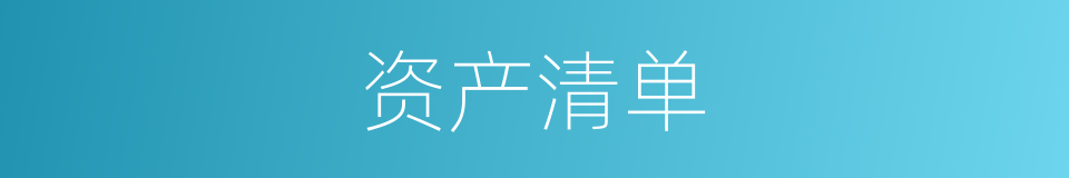 资产清单的同义词