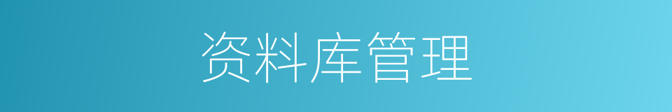 资料库管理的同义词