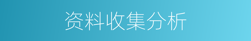 资料收集分析的同义词
