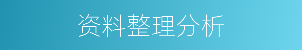 资料整理分析的同义词
