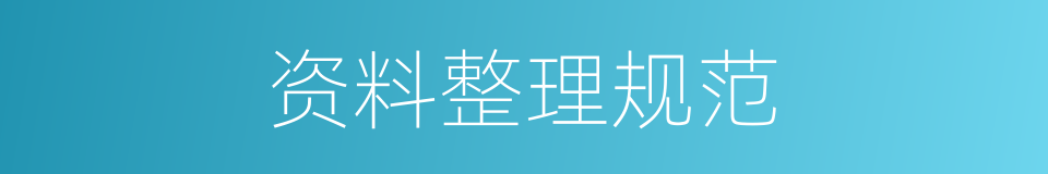 资料整理规范的同义词