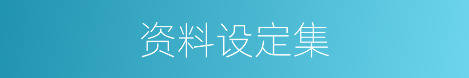 资料设定集的同义词