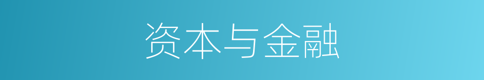 资本与金融的同义词